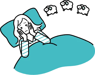 不眠症の女性イラスト