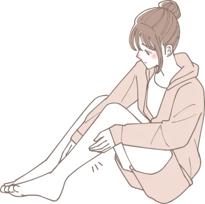 足のむくみが気になる女性のイラスト