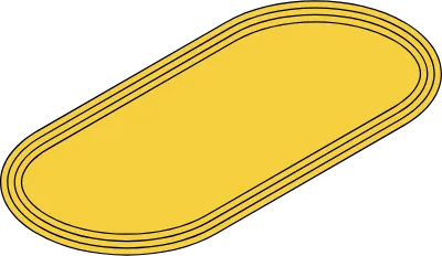 Isometric illustration of a simple line drawing of a track '400 meters'