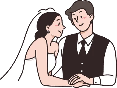 행복한 웨딩 커플