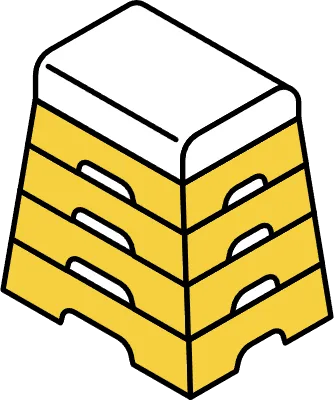 Simple line drawing icon of a jumping box, isometric illustration