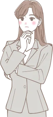 考え事をしている女性会社員のイラスト