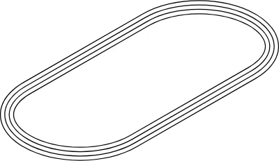 Isometric illustration of a simple line drawing of a track '400 meters'
