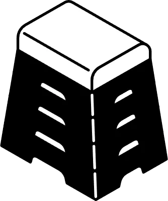 Simple line drawing icon of a jumping box, isometric illustration