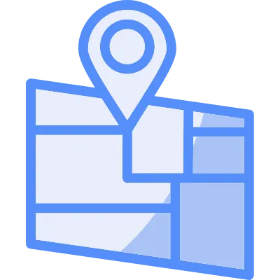 Map  Line Filled Blue Icon