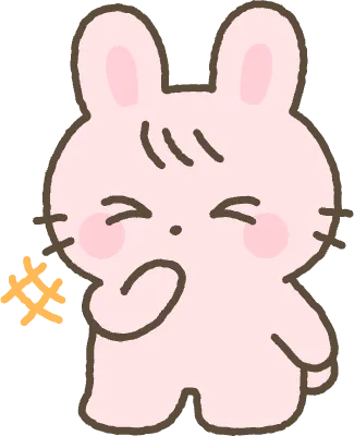 토끼 입을 가리고 웃는 모습