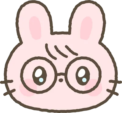 토끼 안경 쓴 얼굴