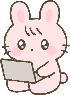 토끼 노트북을 하고 있는 모습