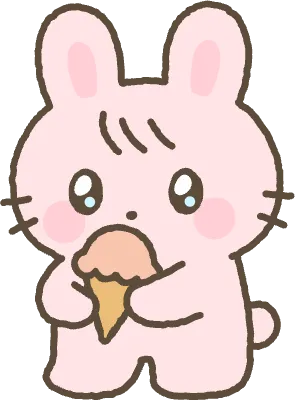 토끼 아이스크림을 먹고 있는 모습