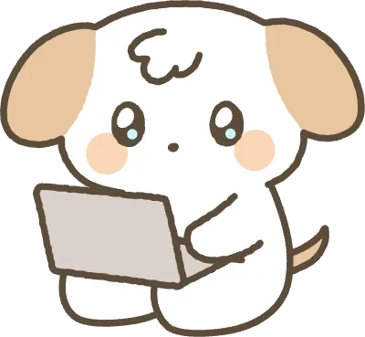 강아지 노트북을 하고 있는 모습