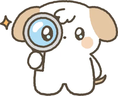 강아지 돋보기를 든 모습