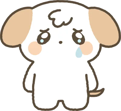 강아지 눈물을 흘리고 있는 모습