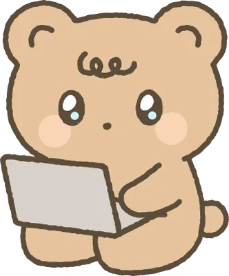 곰 노트북을 하고 있는 모습