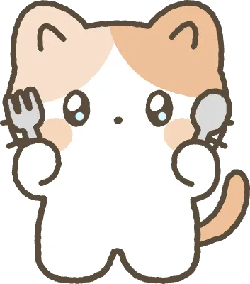 고양이 숟가락과 포크를 들고있는 모습