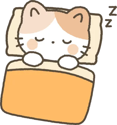 고양이 이불을 덮고 누워서 잠자고 있는 모습