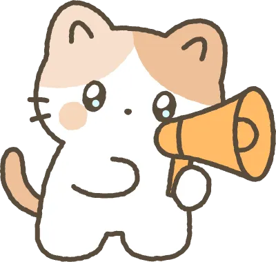 고양이 확성기를 들고있는 모습