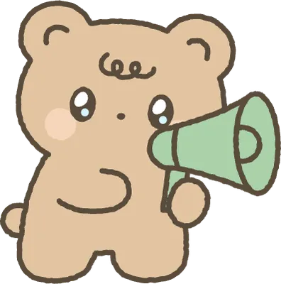 곰 확성기를 들고있는 모습