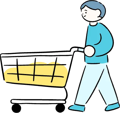 마루가족 유우씨 쇼핑 카트를 밀고 장을 보는 모습