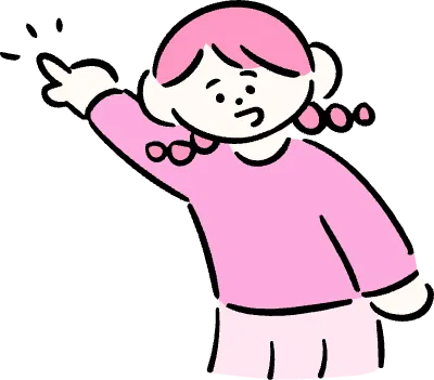 마루가족 하나짱 한 방향을 가리키고 있는 모습