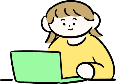 마루가족 유리씨 컴퓨터를 하고 있는 모습