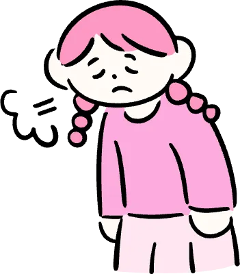 마루가족 하나짱 한숨을 크게 쉬는 모습