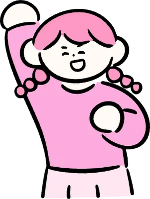 마루가족 하나짱 주먹을 들며 응원하고 있는 모습