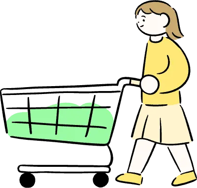 마루가족 유리씨 쇼핑 카트를 밀고 장을 보는 모습