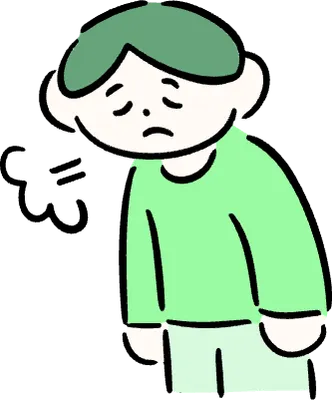 마루가족 하루짱 한숨을 크게 쉬는 모습