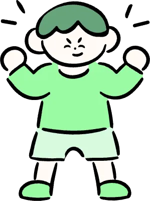 마루가족 하루짱 양 손 가츠 포즈 모습