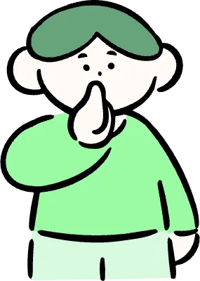 마루가족 하루짱 입에 손가락을 대고 조용히하라는 포즈를 하는 모습