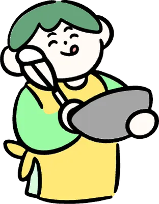 마루가족 하루짱 앞치마를 매고 요리하는 모습