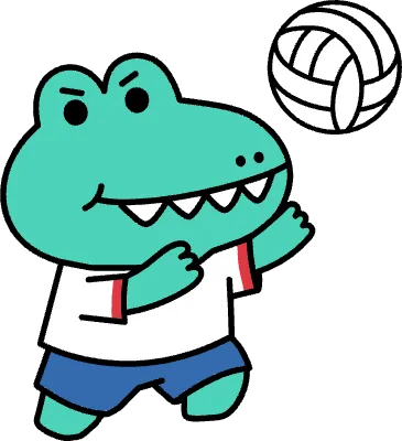 체육복을 입고 배구를 하고 있는 아고