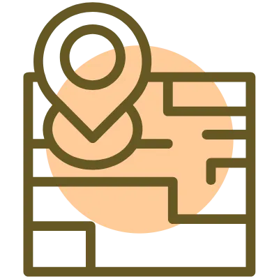 Map Linear Circle Icon