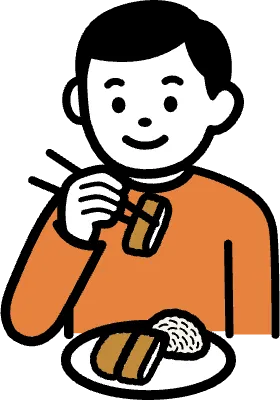 돈가스 먹는 모습