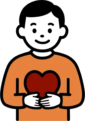 하트를 들고 있는 모습