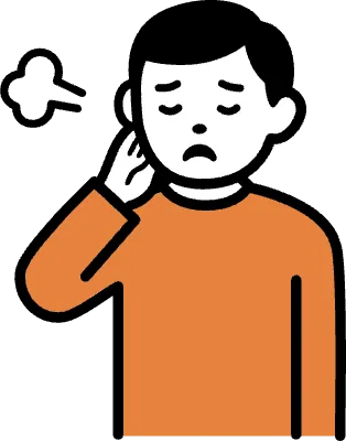 한숨을 크게 쉬는 모습