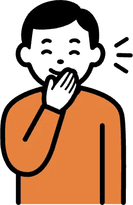 손 모아 웃고 있는 모습