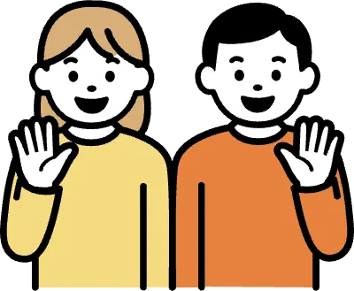 남자, 여자가 함께 인사하는 모습