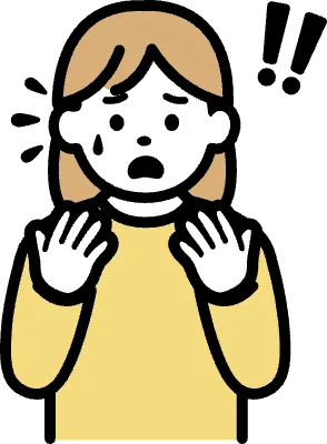 놀라서 당황한 모습