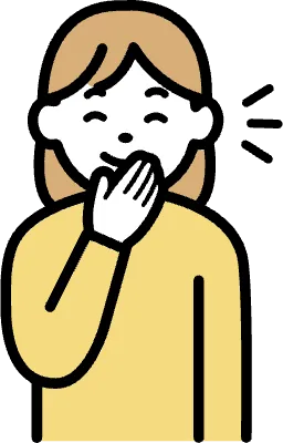 손 모아 웃고 있는 모습