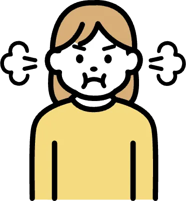 볼에 바람 불고 화난 모습