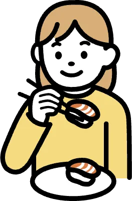 스시 먹는 모습