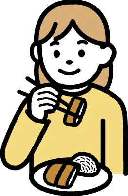 돈가스 먹는 모습