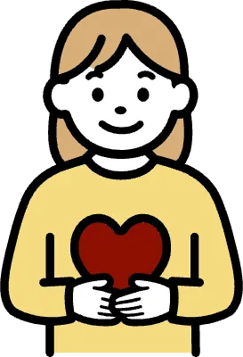 하트를 들고 있는 모습