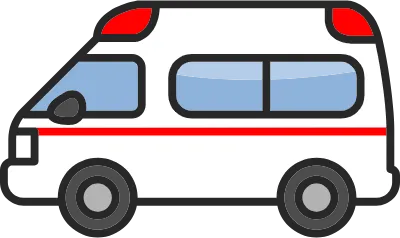 シンプルでかわいい救急車のイラスト
