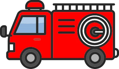 シンプルでかわいい消防車のイラスト