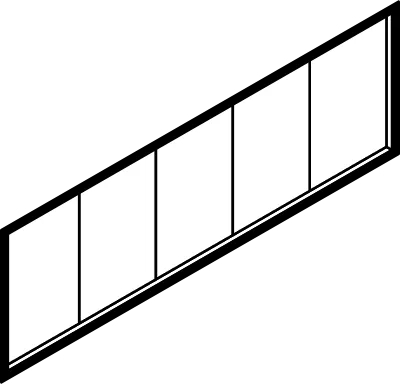Simple and cute isometric line art illustration of a long line of waiting room chairs and houseplant