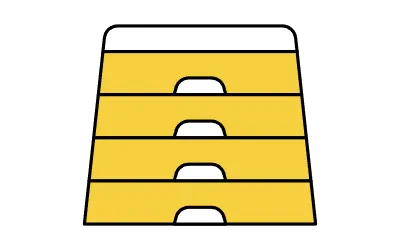 Simple line drawing icon of a jumping box