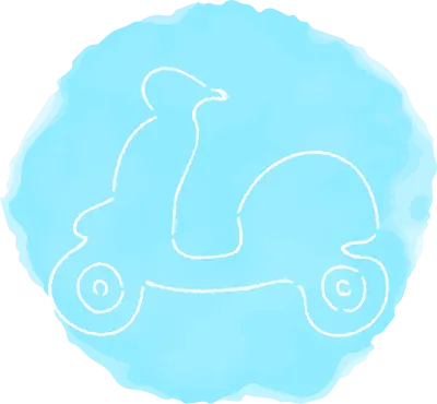 Handwritten simple icon illustration scooter