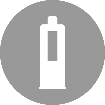 Circle icon with blue shadow, toothpaste tube